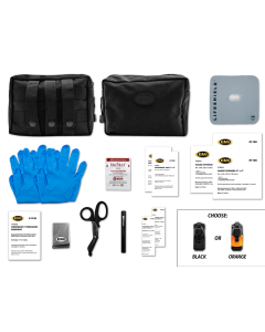 E.T.R. Standard Active Shooter/Bleed Aid Kit with S.T.A.T. Tourniquet (Black) and Nu-Stat Dressing