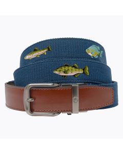 Newport Fresh Water Fish Golf Ratchet Belt 1.38" [35mm]