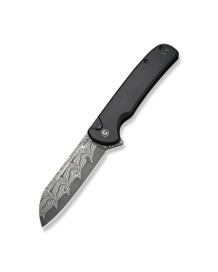 CIVIVI Chevalier II Flipper & Button Lock Knife Aluminum Handle (3.47" Damascus Blade)