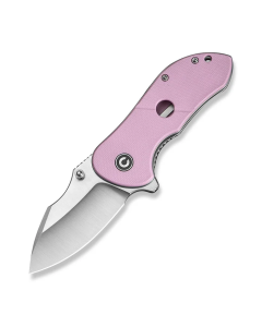 CIVIVI Gordo Flipper & Thumb Stud Knife Powder Pink G10 Handle (2.51" Satin Finished D2 Blade)
