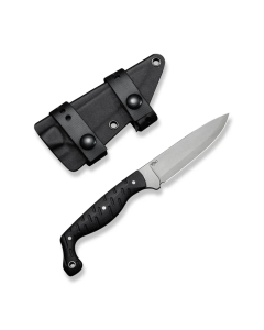 CIVIVI MDRN Hunter Fixed Blade Knife Black G10 Handle (4.12" Stonewashed Nitro-V Blade) C23078-1, With 1PC Black Kydex Sheath & 2PCS Black Straps