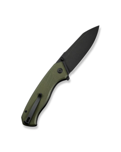CIVIVI Placoid Flipper & Thumb Stud Knife OD Green Coarse G10 Handle (3.67" Black Stonewashed 14C28N Blade) C23079-3