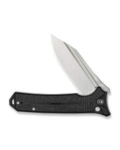 CIVIVI Neurohaptic Flipper & Button Lock Knife Black Shredded G10 Handle (3.74" Stonewashed Nitro-V Blade) C23080-2