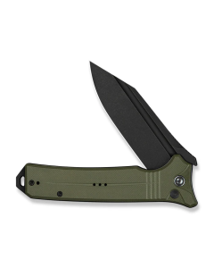 CIVIVI Neurohaptic Flipper & Button Lock Knife OD Green G10 Handle (3.74" Black Stonewashed Nitro-V Blade) C23080-3