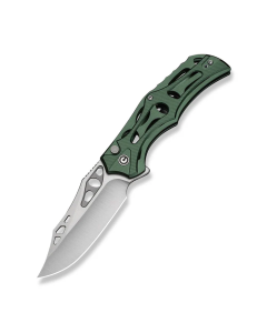 Biophase Flipper & Button Lock Knife Green Aluminum Handle