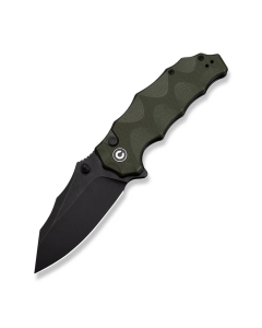 Natterjack Flipper & Thumb Stud & Button Lock Knife Milled OD Green G10 Handle