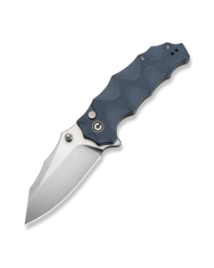 Natterjack Flipper & Thumb Stud & Button Lock Knife Milled Neutral Blue G10 Handle