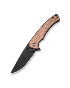 Voidflare Flipper Knife G10 With Copper Foil Handle (2.92" Black Stonewashed 14C28N Blade)