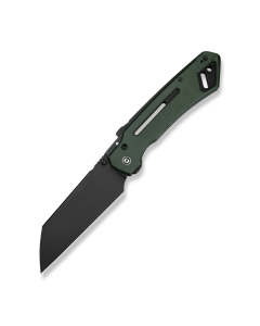 CIVIVI Buster FG Thumb Stud & Superlock Knife Green Canvas Micarta Handle (4.2" Black Stonewashed Nitro-V Blade)