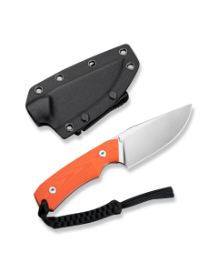 CIVIVI Gander Fixed Blade Knife Orange G10 Contoured Handle (3.63" Satin Finished 14C28N Blade)