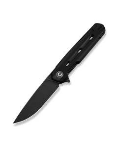 Navo Flipper Knife Black G10 Handle (3.25" Black Stonewashed Nitro-V Blade)