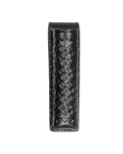 Short Basketweave Leather Baton Pouch