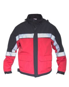 Shield Color Block Duty Jacket-Red/Navy