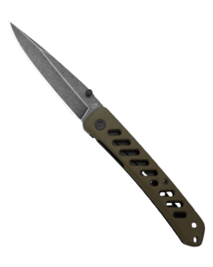 Affirm Frame Lock Knife Green Aluminum (3.5" Black Stonewash)