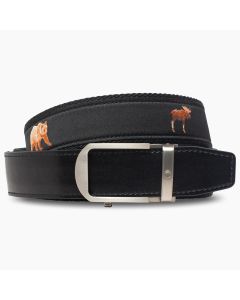 Grizzly & Moose Black Outdoor Ribbon Ratchet Belt 1.38" [35mm]