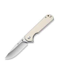SENCUT Aetheris Flipper & Thumb Stud Knife Ivory G10 Handle (3.68" Satin Finished 9Cr18MoV Blade)
