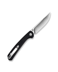 Skelfin Thumb Stud & Button Lock Knife Black G10 Handle