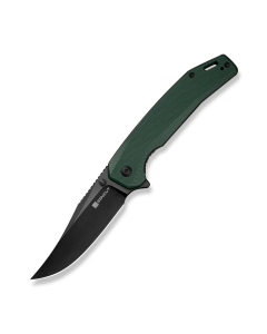 Vornix Flipper Knife Teal Green G10 Handle (3.65" Black 9Cr18MoV Blade)