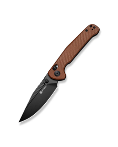Glenspar Thumb Stud & Crossbar Lock Knife Brown Canvas Micarta Handle (3.45" Black 9Cr18MoV Blade)