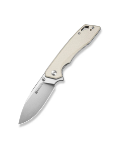 Stratex Flipper & Thumb Stud Knife Ivory G10 Handle (3.17" Satin Finished 9Cr18MoV Blade)