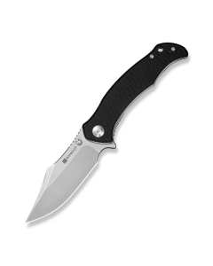 SENCUT Tauron Flipper & Thumb Stud Knife Black G10 Handle (3.48" Stonewashed D2 Blade) S25060-1