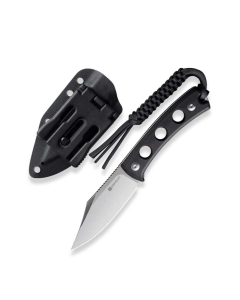 Waxahachie Hunting Fixed Knife 3.70" 9Cr18MoV Clip Point Plain Edge Blade, Black G10 Handle & Kydex Sheath