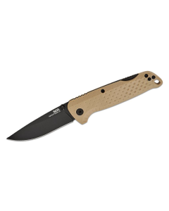 SOG Adventurer LB Lockback Folding Knife 3" Black PVD Drop Point Blade, FDE Flat Dark Earth GRN Handles