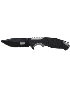 Liner Lock, 8Cr13MoV Drop Point Blade, Thumb Knobs, Index Flipper, Black/Grey Handle