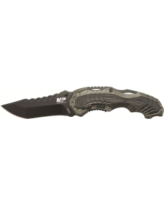 M&P M.A.G.I.C. Assist Liner Lock 4034 Stainless Steel Blade Gray Aluminum Handle w/Side Safety & Pocket Clip