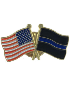 Thin Blue Line (Black Background) and American Pin, Combination