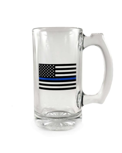 Libbey Deco Glass Mug - Thin Blue Line Flag, 12.5 oz