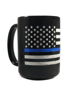 Thin Blue Line American Coffee Mug, 11 Ounce