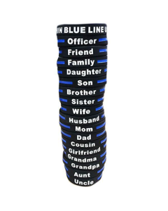Personalized - Thin Blue Line Silicone Bracelet, Brother, 8 Inch