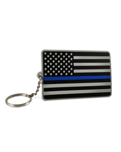 Thin Blue Line American Flag Keychain