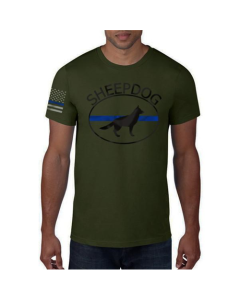 Men's T-Shirt -Thin Blue Line Sheepdog