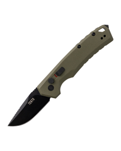 Tekto Knives A3 Delta Mini Auto Knife OD Green G10 1.9in Black Drop Point