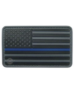 U.S. Flag Black w/ Blue Stripe Morale Patch (6 PACK)