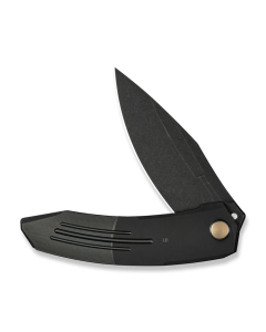WEKNIFE Sine Wave Flipper Knife Black Titanium Handle