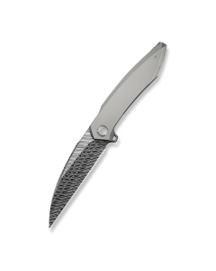 WEKNIFE Fluxor Flipper Knife Titanium Handle (3.98" Damasteel Blade) WE23071-DS1
