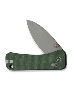 WEKNIFE Banter 2 Thumb Stud & Crossbar Lock Knife Green Canvas Micarta Handle