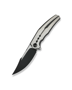 WEKNIFE Kyklos Flipper Knife Satin / Black Titanium Handle (3.79" Black Stonewashed Bohler M390 Blade, Satin Flat)