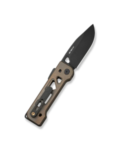 WEKNIFE Tyro Superlock Knife Bronze Titanium Handle (2.91" Black Stonewashed CPM 20CV Blade) WE24001-3, With An Extra Pivot Screw