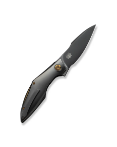 WEKNIFE Krait Snake Flipper Knife Polished Gray Titanium Handle