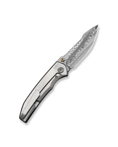 Ryson Thumb Stud Knife Gray Titanium Handle (3.33" Hugin Damasteel Blade)