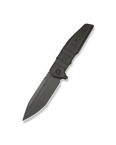 Breach Flipper Knife Charcoal Gray Titanium Handle (3.85" Dark Gray Stonewashed Bohler M390 Blade) 