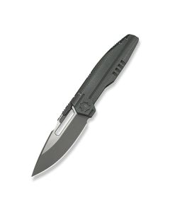 Reveille Thumb Hole & Thumb Stud Knife Olive Gray Titanium Handle (3.83" Gray Stonewashed Bohler M390 Blade, Satin Flat)