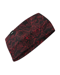 Zan Headband SportFlex Series Black & Red Roses