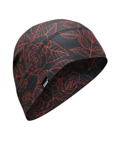 Zan Helmet Liner/Beanie SportFlex Series Red & Black Roses