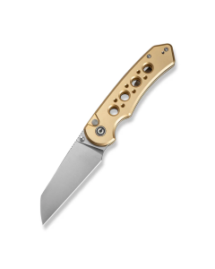 CIVIVI Pragma Prime Thumb Stud & Button Lock Knife Champagne Aluminum Handle (3.49" Satin Finished 14C28N Blade)