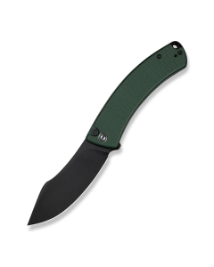 Outlaw Muk Flipper & Button Lock Knife Teal Green G10 Handle (3.47" Black Stonewashed 14C28N Blade)